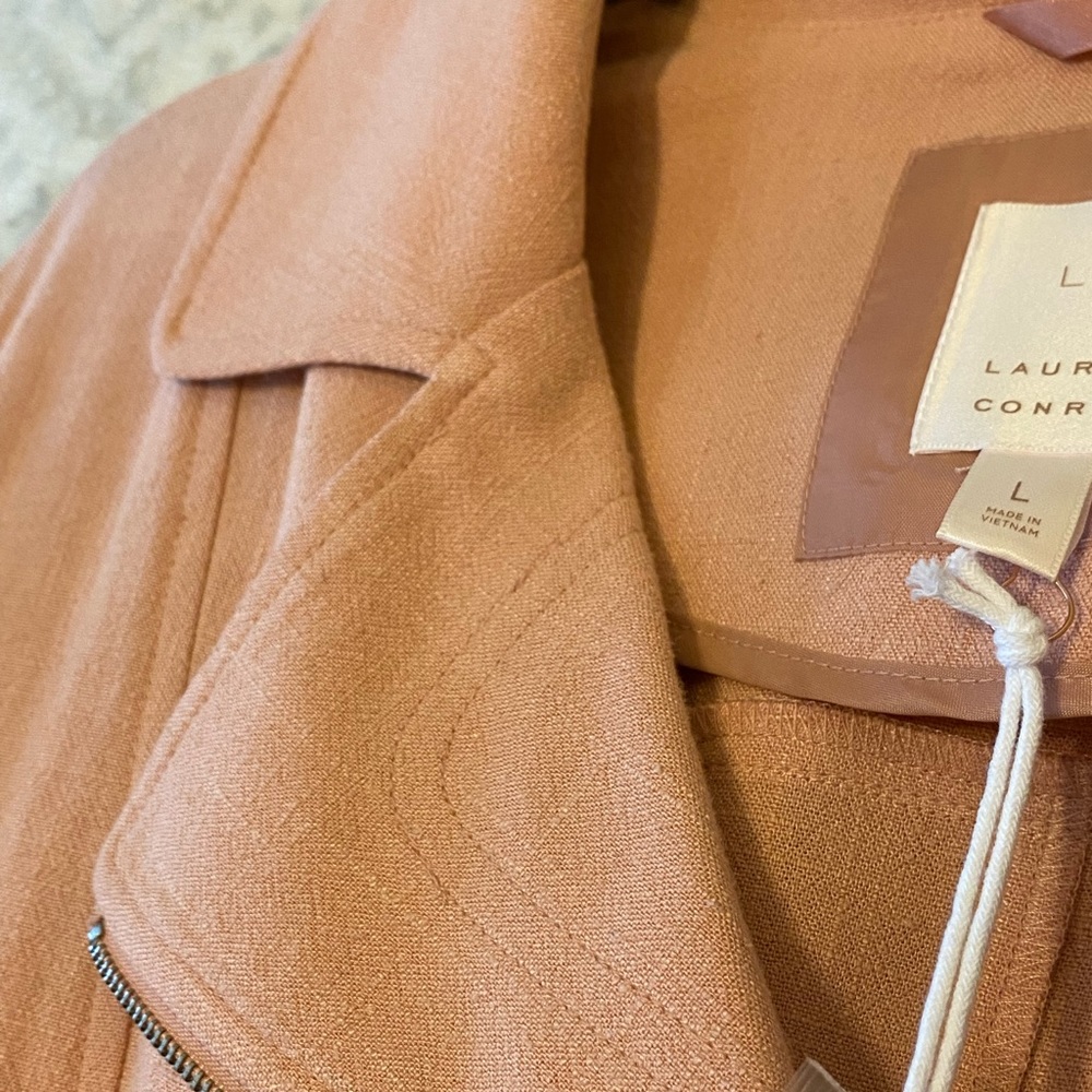 LAUREN CONRAD🌸Moto Jacket. Dusty Pink rayon linen